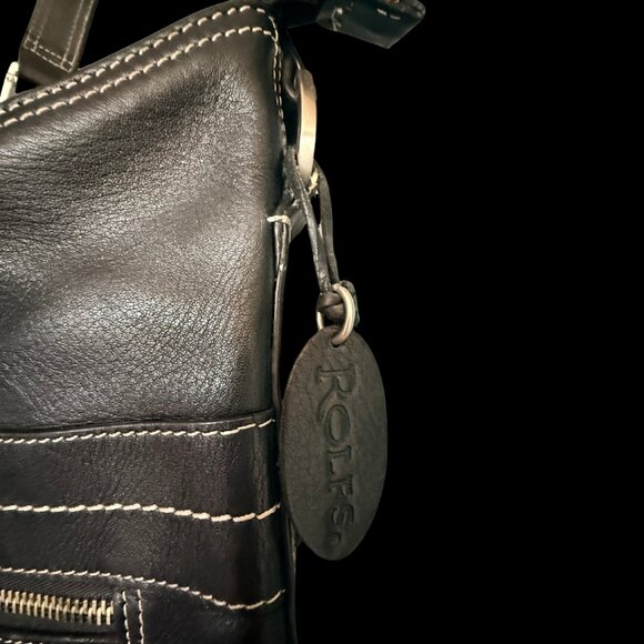Rolfs Black Leather Shoulder Bag - Picture 2 of 5